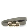 Ferragamo Reversible Gancini Leather Belt In Grey