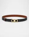 Ferragamo Reversible Belt Duo Adjustable Length Design In Nero New Cognac