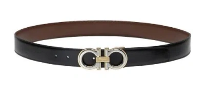 Ferragamo Reversible Gancini Leather Belt In Pattern