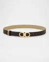 Ferragamo Black Reversible Gancini Belt In T Moro Stone