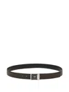 Ferragamo Reversible Leather Belt Square Buckle In Brown