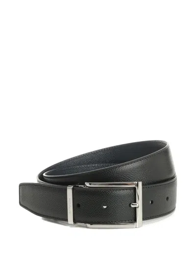 Ferragamo Reversible Grained Leather Belt In White