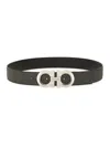 Ferragamo Reversible Hooks Belt In Black