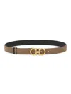 Ferragamo Reversible "hooks" Belt In Brown