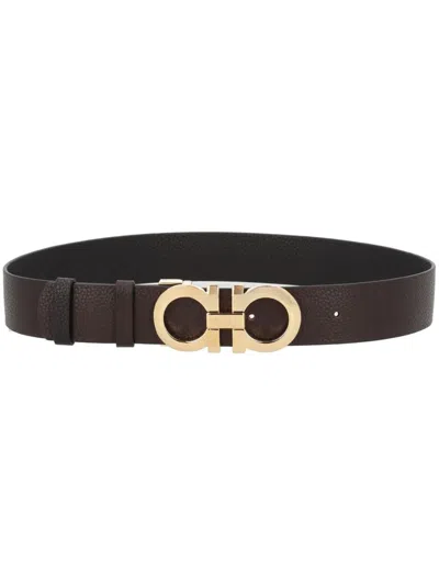 Ferragamo Reversible Hooks Belt In Brown