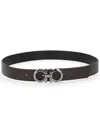 Ferragamo Reversible "hooks" Belt In Pattern