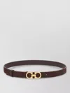 Ferragamo Reversible Hooks Leather Belt Smooth Finish In Pattern