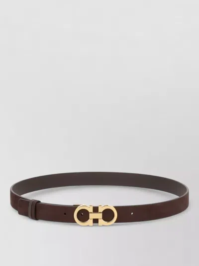 Ferragamo Reversible Hooks Leather Belt Smooth Finish In Pattern