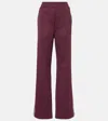 Ferragamo Reversible Jersey Track Pants In Burgundy