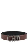 Ferragamo Men's Reversible Leather Belt In Brown
