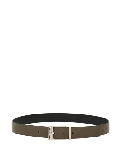 Ferragamo Reversible Leather Belt In Brown