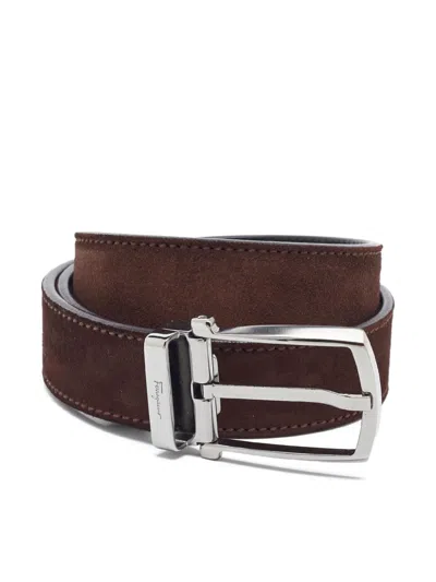 Pre-owned Ferragamo Reversible Leather Belt In Brown