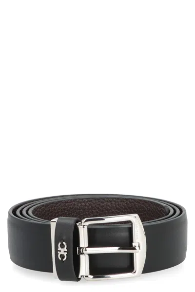 Ferragamo Reversible Leather Belt In Black