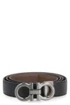 Ferragamo Reversible Leather Belt In Black