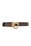 Ferragamo Adjustable And Reversible Gancini Belt In Brown