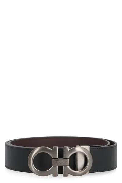 Ferragamo Reversible Leather Belt In Neutral