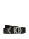 Ferragamo Reversible Leather Belt In Black