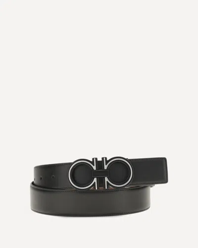 Ferragamo Reversible Leather Belt In Black