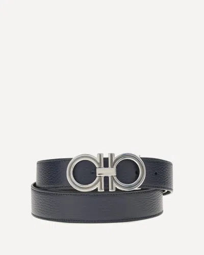 Ferragamo Reversible Leather Belt In Black