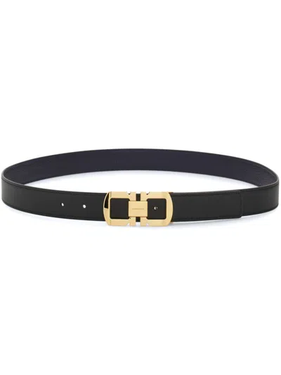Ferragamo Reversible Leather Belt In Blue