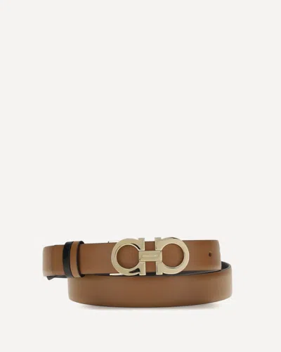 Ferragamo Reversible Leather Belt In Brown