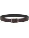 Ferragamo Reversible Leather Buckled Belt In Brown