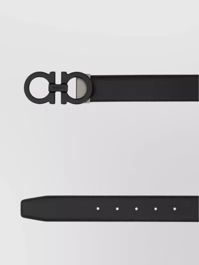 Ferragamo Reversible Leather Belt Buckle Detail