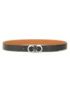 Ferragamo Reversible Gancini Belt In Leather In Black