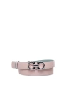 Ferragamo Reversible Leather Belt In Pink, Sugar Paper
