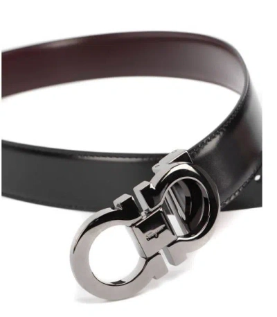Ferragamo Reversible Leather Belt In White