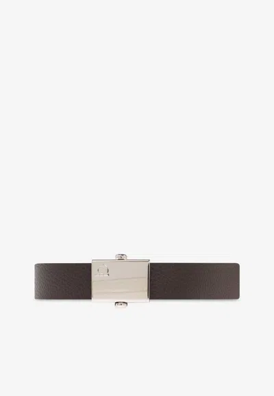 Ferragamo Reversible Leather Belt With Detachable Buckle