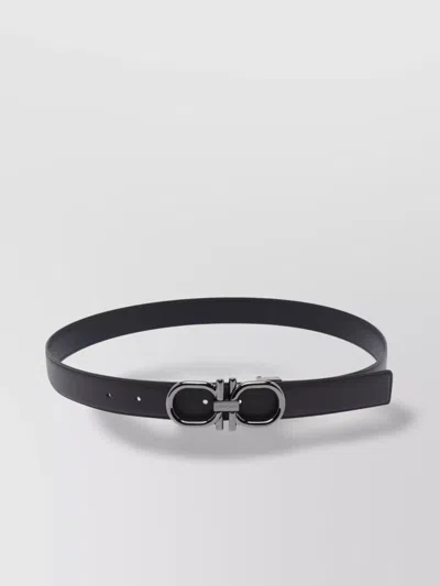 Ferragamo Reversible Leather Belts In Testa Di Moro