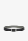 Ferragamo Reversible Leather Buckled Belt In Black