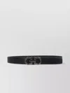Ferragamo Salvatore  Man's Bicolor Leather Belt With Logo Buckle In Black