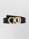 Ferragamo Reversible Leather Gancini Belt Gold-tone Buckle In Black