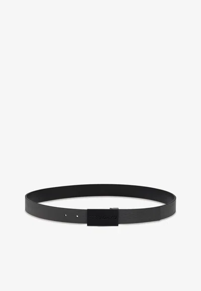 Ferragamo Reversible Logo Leather Belt In Black