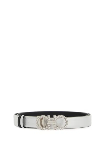 Ferragamo Reversible Rhinestone G Women In Silver