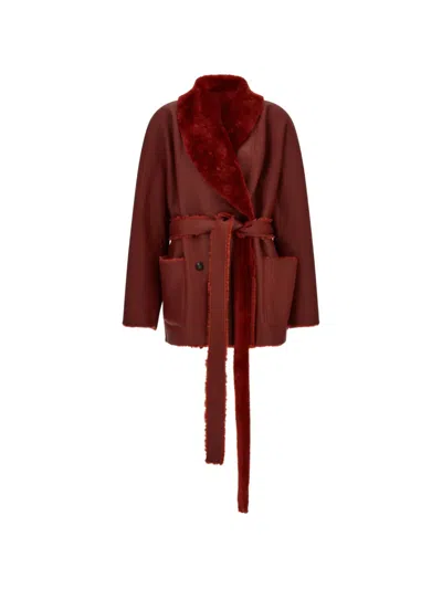 Ferragamo Reversible Shearling Jacket In Multi