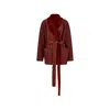 Ferragamo Reversible Shearling Jacket In Red