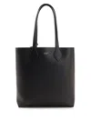 Ferragamo Black Leather Allover Shopping Bag In Black