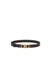 Ferragamo Adjustable And Reversible Gancini Leather Belt In Green
