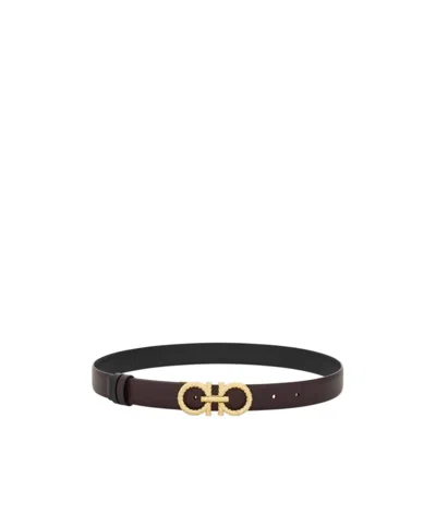FERRAGAMO GANCINI-BUCKLE LEATHER BELT