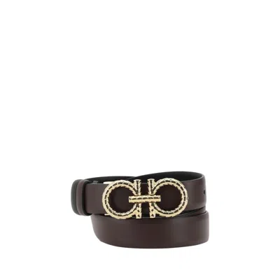 Ferragamo Reversible Women's Belt In Black