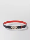Ferragamo Women Adjustable And Reversible Woven Gancini Belt In Black