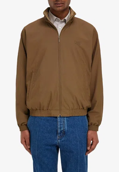 Ferragamo Reversible Zip-up Jacket In Brown