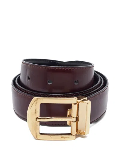 Pre-owned Ferragamo Reversible-leather Belt In Brown