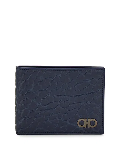 Ferragamo Revival Gancbull Logo Wallet In Blue