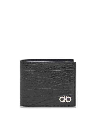 Ferragamo Revival Gancini Bi-fold Wallet In Black