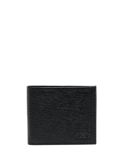 FERRAGAMO REVIVAL GANCINI BIFOLD WALLET IN HAMMERED LEATHER MAN