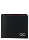 FERRAGAMO REVIVAL GANCINI BLACK WALLET IN TEXTURED LEATHER MAN FERRAGAMO